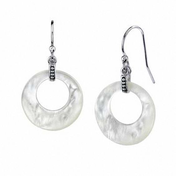White Mother Of Pearl Drop Earrings In Sterling Silver Online White Mother Of Pearl Drop Earrings In Sterling Silver