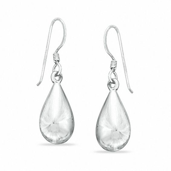 Sterling Silver Teardrop Earrings with Damask Design