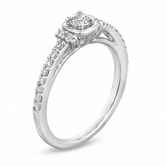 1/3 CT. T.W. Diamond Promise Ring in Sterling Silver Engagement Rings