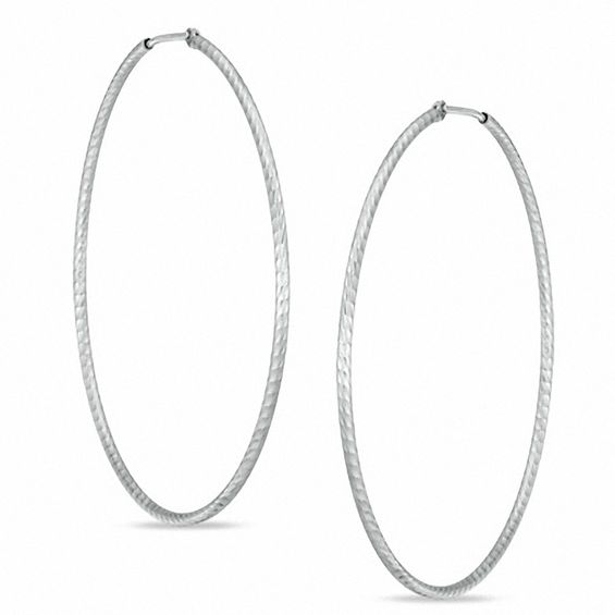 50mm Sterling Silver Thin Hoop Earrings Online Exclusives 50mm Sterling Silver Thin Hoop Earrings