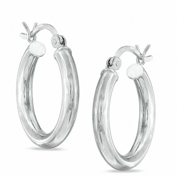 3 X 15mm Sterling Silver Plain Hoop Earrings 3 X 15mm Sterling Silver Plain Hoop Earrings