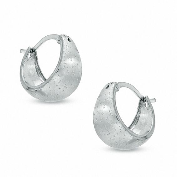 Sterling Silver Shimmer Wide Cuff Hoop Earrings Sterling Silver Shimmer Wide Cuff Hoop Earrings