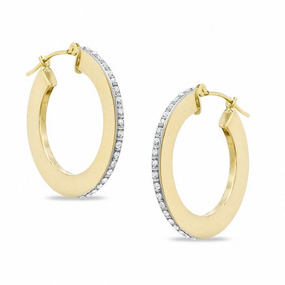 Diamond Fascination™ Hoop Earrings in 14K Gold Hoops Earrings Zales