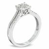 Thumbnail Image 1 of 1/2 CT. T.W. Diamond Square Cluster Engagement Ring in 14K White Gold