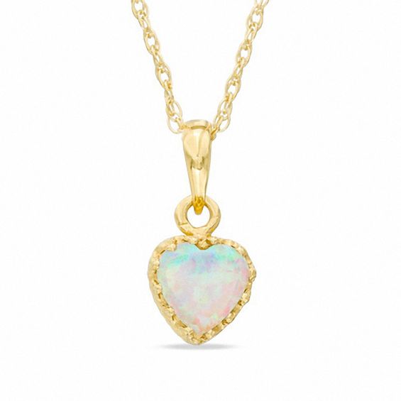 opal heart pendant