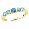 Thumbnail Image 0 of Blue Topaz Five Stone Anniversary Band in 10K Gold