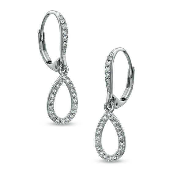 Ava Nadri Crystal Pear Shaped Drop Earrings In White Rhodium Br Ava Nadri Crystal Pear Shaped Drop Earrings In White Rhodium Br