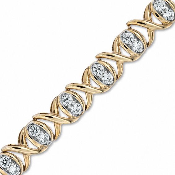 2 Ct T W Diamond X And O Bracelet In 10k Gold View All T W Diamond X And O Bracelet In 10k Gold