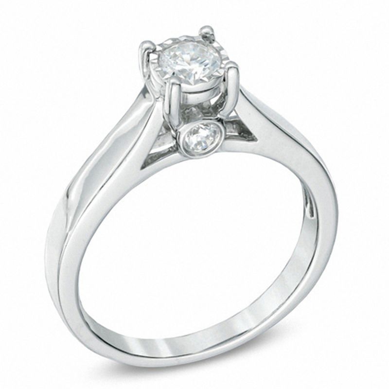 1/2 CT. T.W. Diamond Engagement Ring in 10K White Gold Engagement