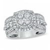 Thumbnail Image 0 of 1-1/2 CT. T.W. Diamond Layered Framed Cluster Ring in 10K White Gold