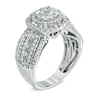 Thumbnail Image 1 of 1-1/2 CT. T.W. Diamond Layered Framed Cluster Ring in 10K White Gold