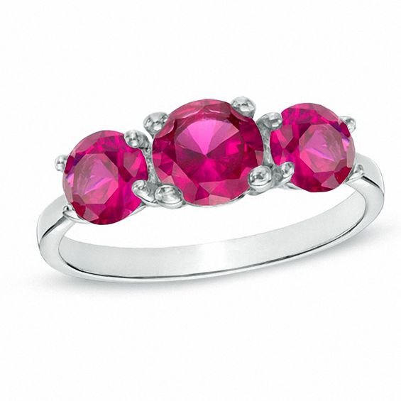 three stone ruby ring