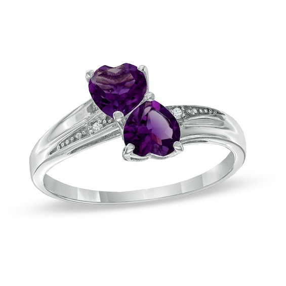 Details about   Size 7 Sterling Silver Amethyst Heart Ring