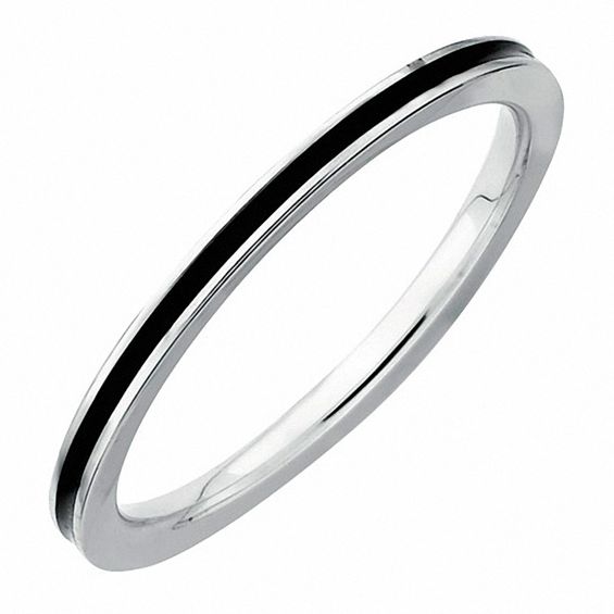 Sterling Silver Polished Enameled Scroll Ring by Stackable Expressions Best Quality Free Gift Box