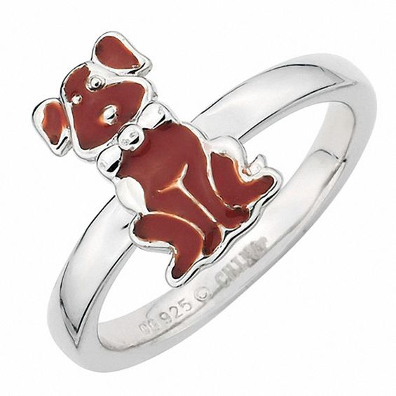 Stackable Expressions Sterling Silver Polished Orange Enameled Flower Ring Stackable Expressions Sterling Silver Polished Orange Enameled Flower Ring
