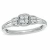 Thumbnail Image 0 of Cherished Promise Collection™ 1/8 CT. T.W. Diamond Three Stone Cluster Ring in Sterling Silver