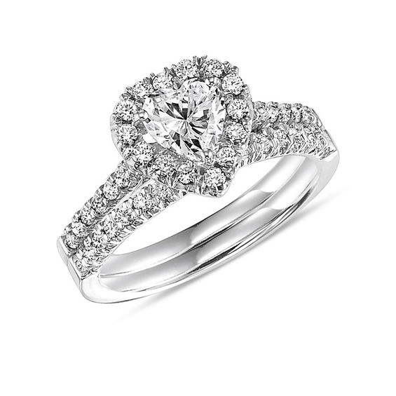 1.75 Ct Heart Shape CZ Wedding Engagement Ring Set Women's Size 5,6,7,8,9,10 