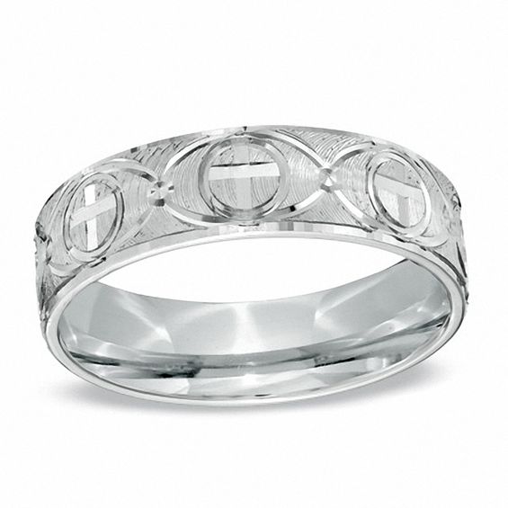 mens 60mm comfort fit cross wedding band in sterling silver wedding bands wedding zales - Cross Wedding Rings mens 60mm comfort fit cross wedding band in sterling silver wedding bands wedding zales - Cross Wedding Rings