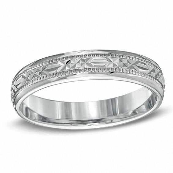 Bridal Wedding Bands Decorative Bands Stainless Steel Polished Diamond Cut Ring Size 9.5