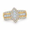 Thumbnail Image 0 of 1 CT. T.W. Diamond Marquise Cluster Engagement Ring in 10K Gold