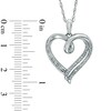 Thumbnail Image 2 of Diamond Accent Split Ribbon Heart Pendant in Sterling Silver