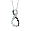 Thumbnail Image 0 of Enhanced Black and White Diamond Infinity Pendant in Sterling Silver