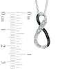 Thumbnail Image 1 of Enhanced Black and White Diamond Infinity Pendant in Sterling Silver