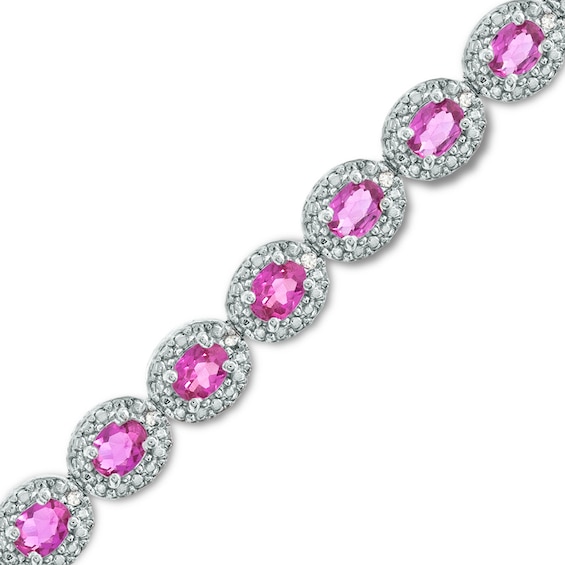 Hot Pink Sapphire bracelet 7" stack layer beaded gemstone strand 7" 18k gold