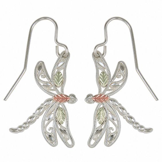 Earrings glass motif Ancient Dragonfly Green
