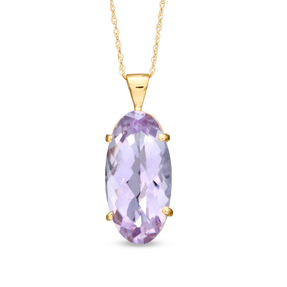 Oval Rose de France Amethyst Pendant in 10K Gold | Clearance Necklaces | Clearance | Zales