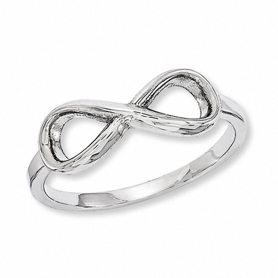 Sterling Silver Polished Heart Infinity Ring Size 6 
