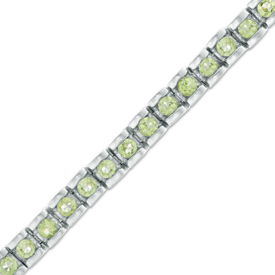 peridot tennis bracelet in sterling silver 75