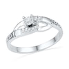 Thumbnail Image 0 of Diamond Accent Promise Ring in Sterling Silver (2 Names)