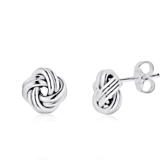 Sterling Silver Polished Love Knot Post Earrings