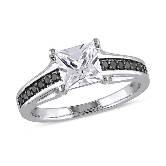 black diamond white sapphire ring