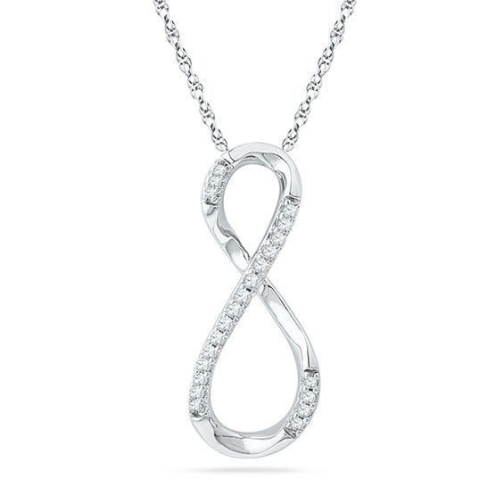 1/6 CT. T.W. Diamond Infinity Loop Pendant in Sterling Silver