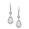 Thumbnail Image 0 of Pear-Shaped Lab-Created Opal and Pink and White Sapphire Drop Earrings in Sterling Silver