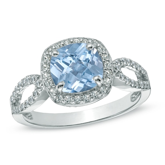 Hugh Aquamarine Ring 925 Silver Multi White Sapphire for Women sz 6-11 