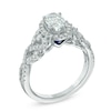 Thumbnail Image 1 of Vera Wang Love Collection 1 CT. T.W. Oval Diamond Frame Engagement Ring in 14K White Gold
