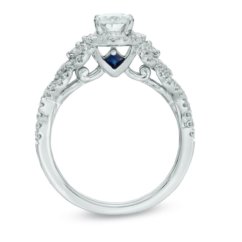 Vera Wang Love Collection 1 CT. T.W. Oval Diamond Frame Engagement Ring in 14K White Gold