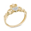 Thumbnail Image 1 of Diamond Accent Vintage-Style Claddagh Ring in 10K Gold
