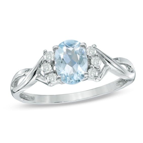 4 Cttw Jewel Zone US Oval Shape Simulated Aquamarine Solitaire Ring in 10k Solid Gold 