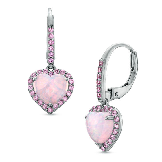 pink opal drop earrings