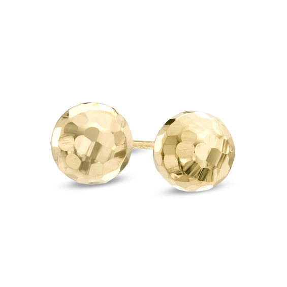 6.0mm Hammered Ball Stud Earrings in 14K Gold Gold Earrings