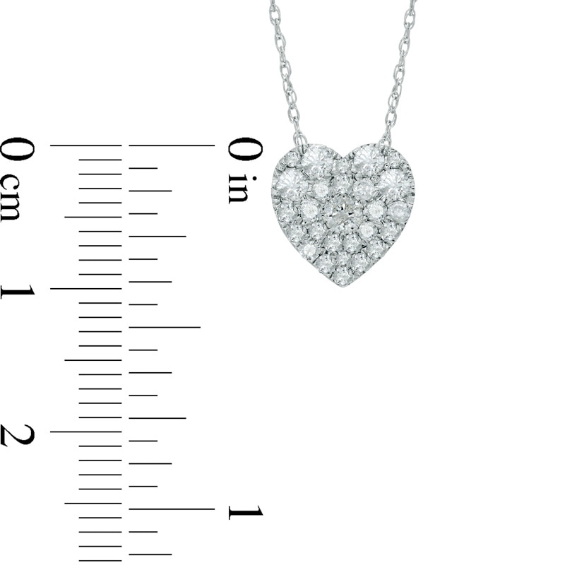 1/2 CT. T.W. Heart-Shaped Multi-Diamond Pendant in 10K White Gold