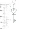 Thumbnail Image 1 of 1/8 CT. T.W. Diamond Heart-Top Key Pendant in 10K White Gold