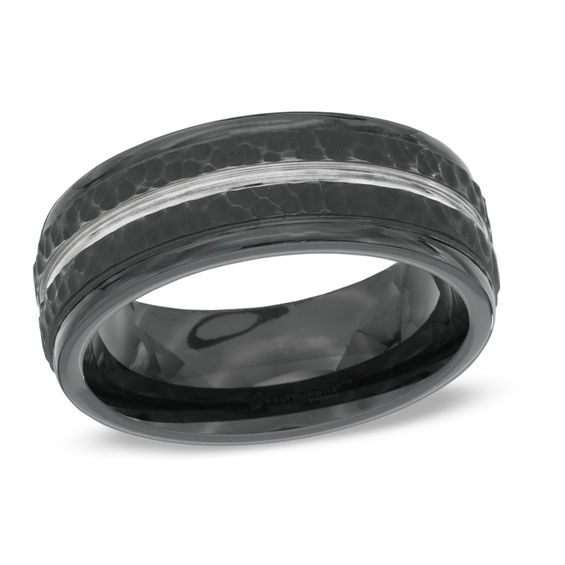 Men S 8 0mm Comfort Fit Hammered Black Cobalt Wedding Band Size 10 Men S 8 0mm Comfort Fit Hammered Black Cobalt Wedding Band Size 10