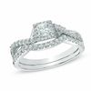 Thumbnail Image 0 of 3/4 CT. T.W. Princess-Cut Diamond Frame Twist Shank Bridal Set in 10K White Gold