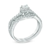 Thumbnail Image 1 of 3/4 CT. T.W. Princess-Cut Diamond Frame Twist Shank Bridal Set in 10K White Gold