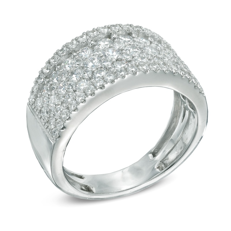 Main Image 2 of 1-1/2 CT. T.W. Diamond Multi-Row Anniversary Band in 10K White Gold